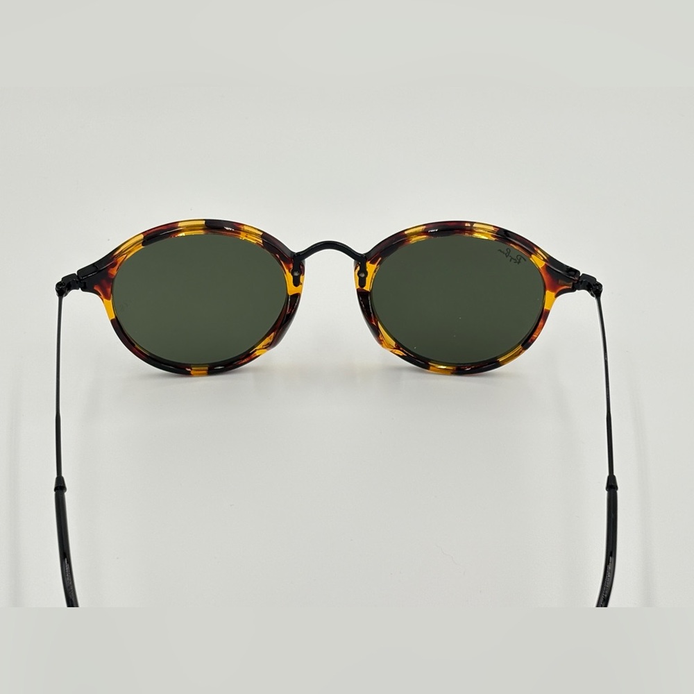 Beautiful Ray-Ban Round Fleck Sunglasses Rb2447 Unisex Black Havana 49-21-145 - Picture 12 of 14